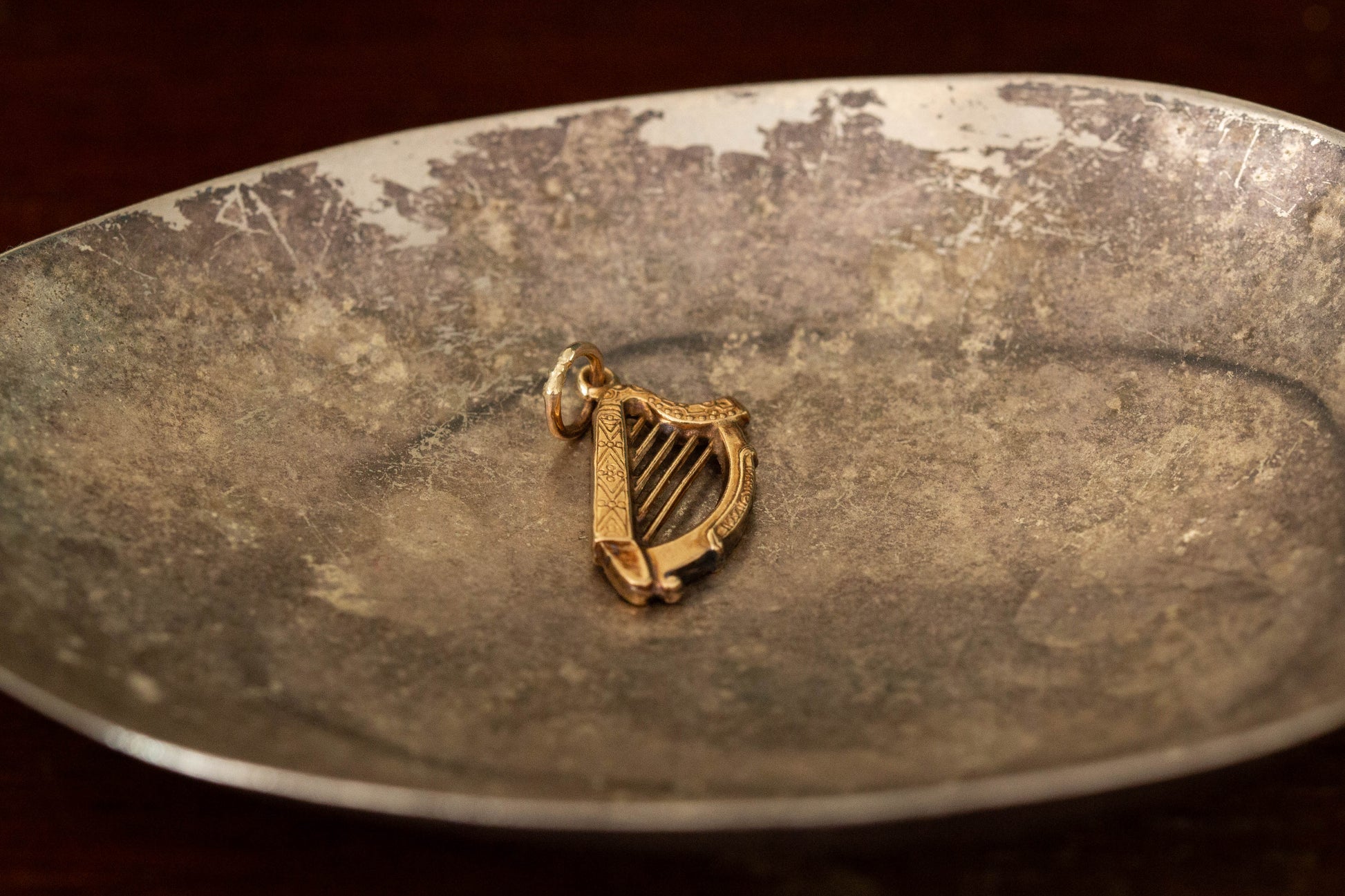 Gold Harp Pendant — view 3