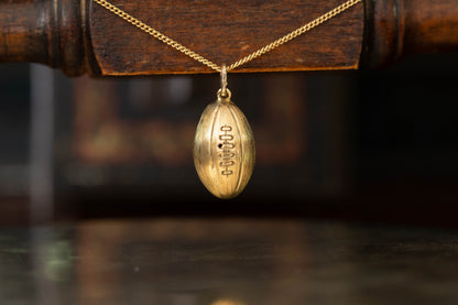 Gold Rugby Ball Pendant — view 3