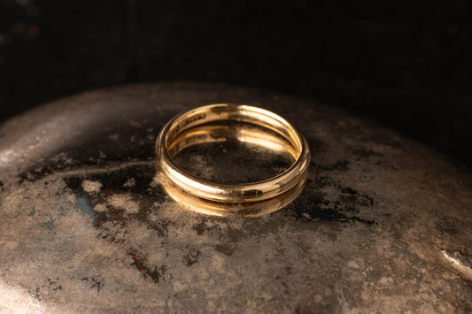 9ct Yellow Gold D Shaped Wedding Band