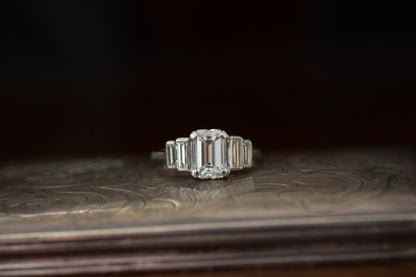 Art Deco Diamond Solitaire and Stepped Diamond Shoulders