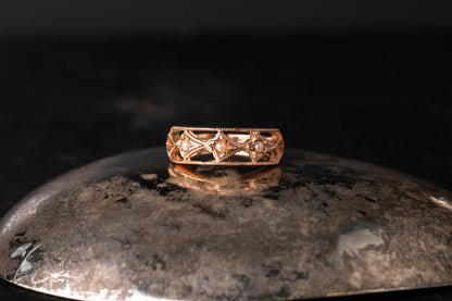 9ct Rose Gold Pearl Set Band