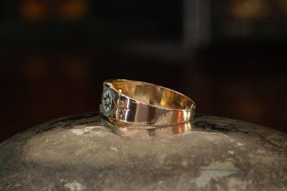 Garnet and Seed Pearl Set Band — view 3