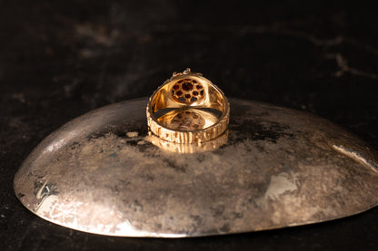 9ct Yellow Gold Garnet Cluster Ring — view 3