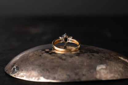 9ct Yellow Gold Sapphire & Diamond Ring — view 4
