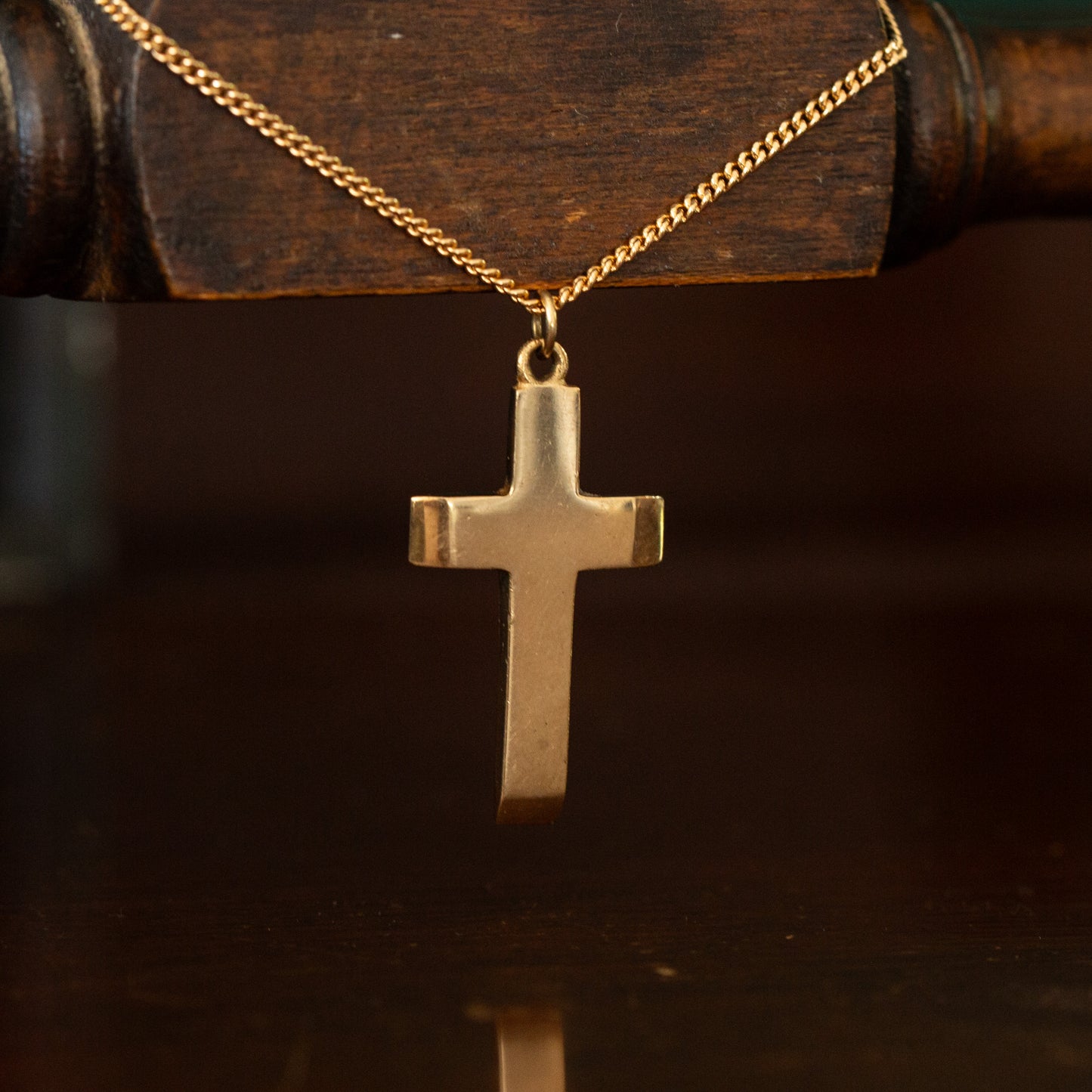 Solid Gold Plain Gold Cross Pendant