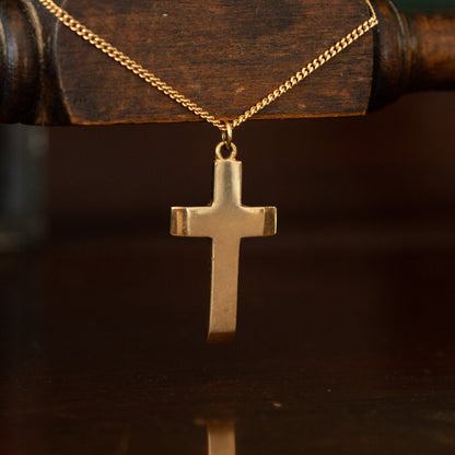 Solid Gold Plain Gold Cross Pendant