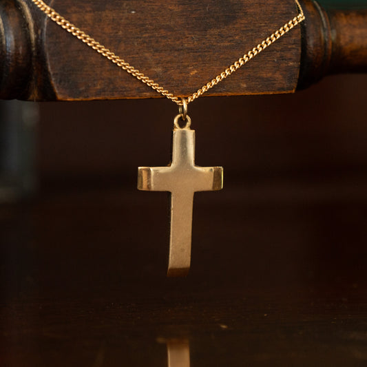 Solid Gold Plain Gold Cross Pendant