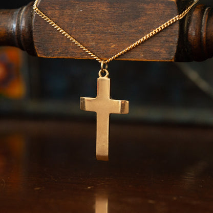 Solid Gold Plain Gold Cross Pendant