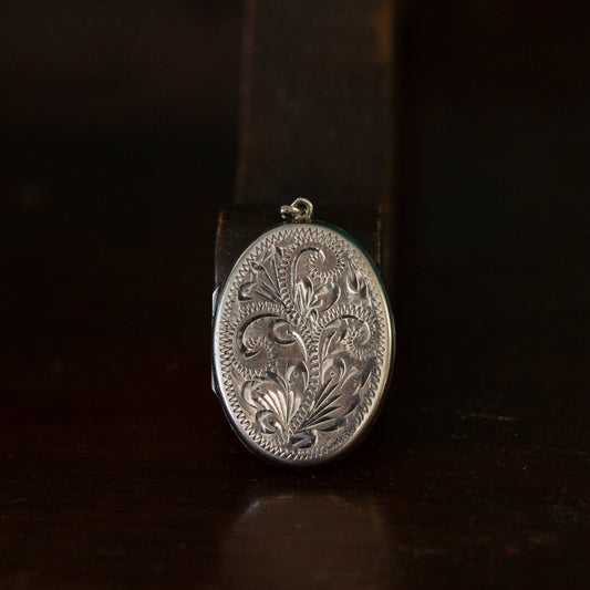 Large Oval Solid Silver Locket