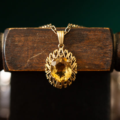 Gold and Citrine Pendant