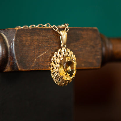 Gold and Citrine Pendant