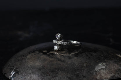 Art Deco Diamond Two Stone Ring