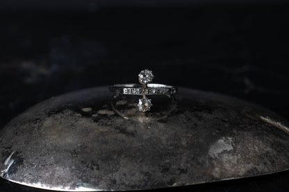 Art Deco Diamond Two Stone Ring