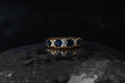 Antique Sapphire and Diamond Band