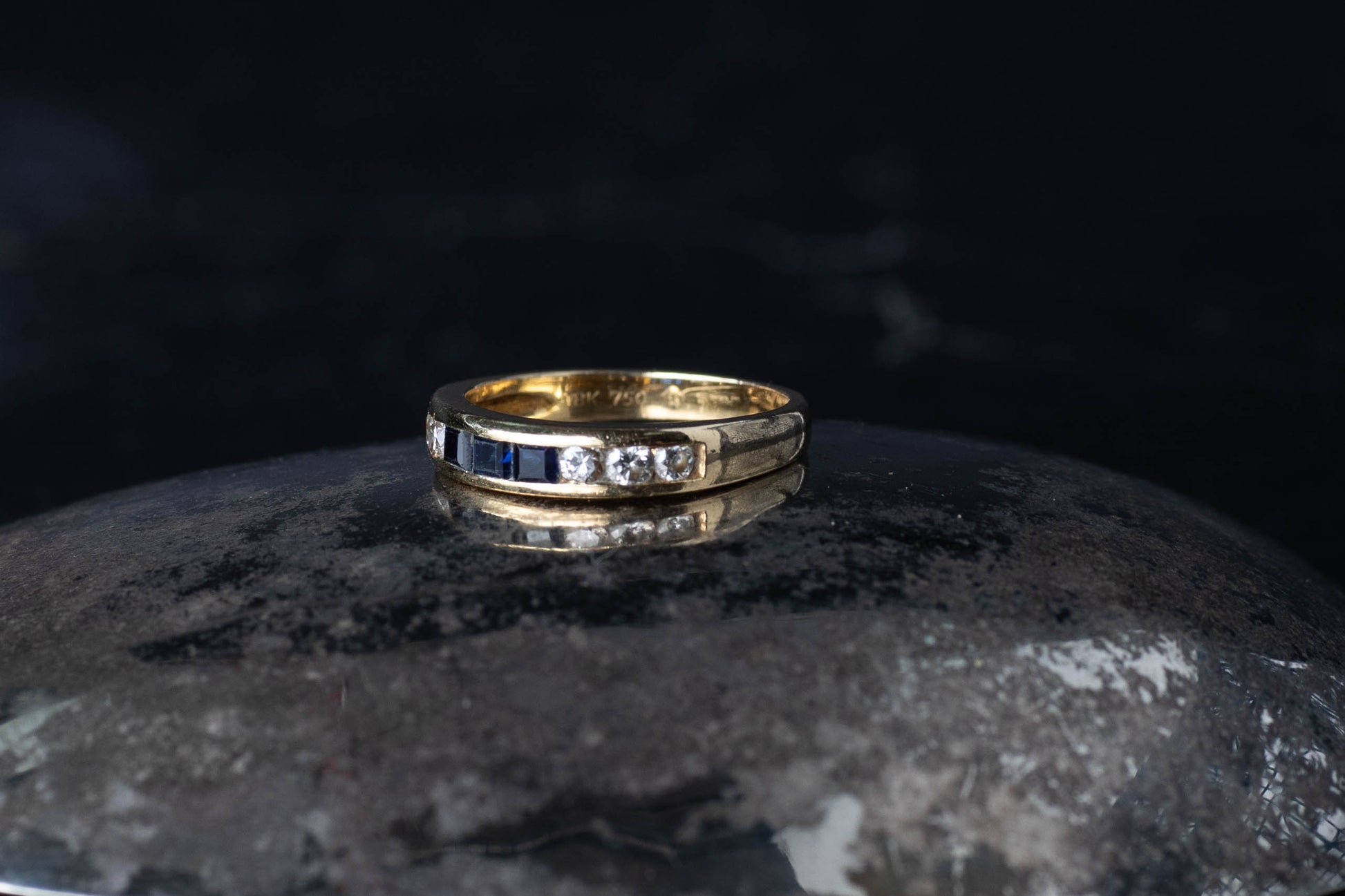 Sapphire and Diamond Set Band — view 2