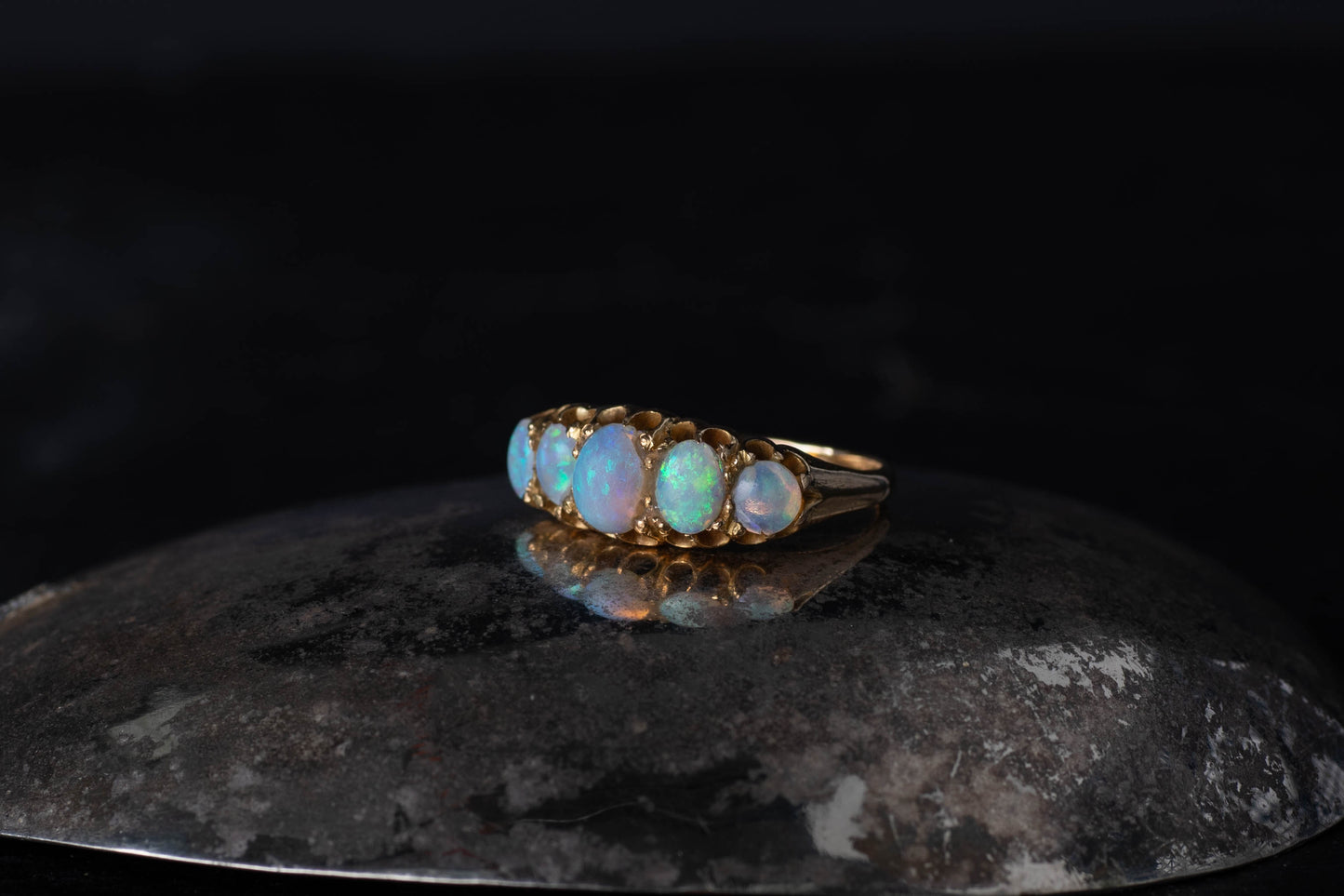 Antique Opal Five Stone Ring — view 2