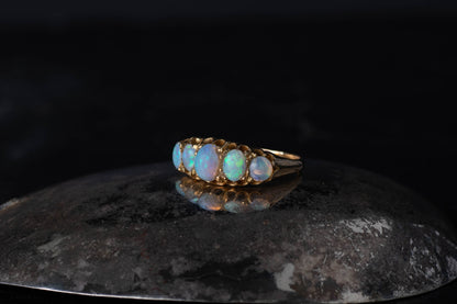 Antique Opal Five Stone Ring — view 2