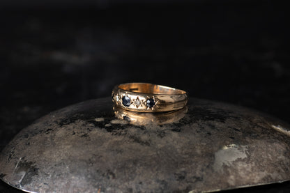 Sapphire and Diamond Five Stone Ring — view 2