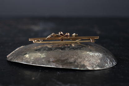 Amethyst and Seed Pearl Bar Brooch — view 2