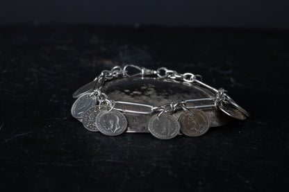 Silver Coin Charm Bracelet — view 2