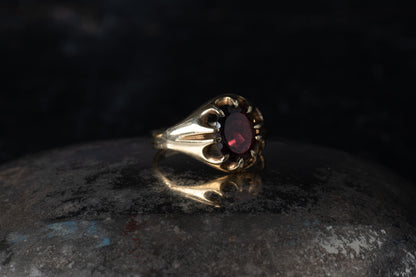 Garnet Solitaire Ring — view 2