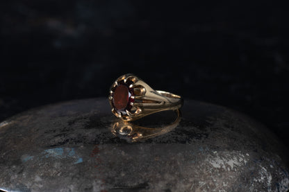 Garnet Solitaire Ring — view 3