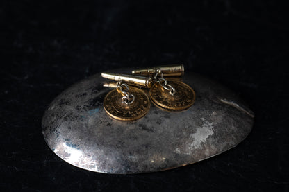 Half Pound Coin and Gold Bullet Cufflinks — view 2
