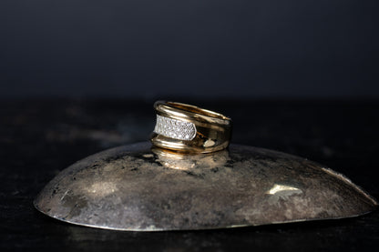 14ct Yellow Gold Pave Set Diamond Band