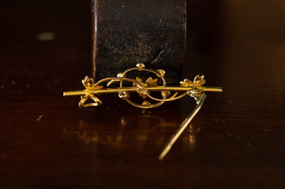 Seed Pearl Bar Brooch