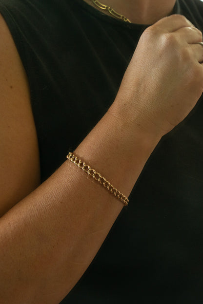 Rose Gold Solid Curb Link Bracelet