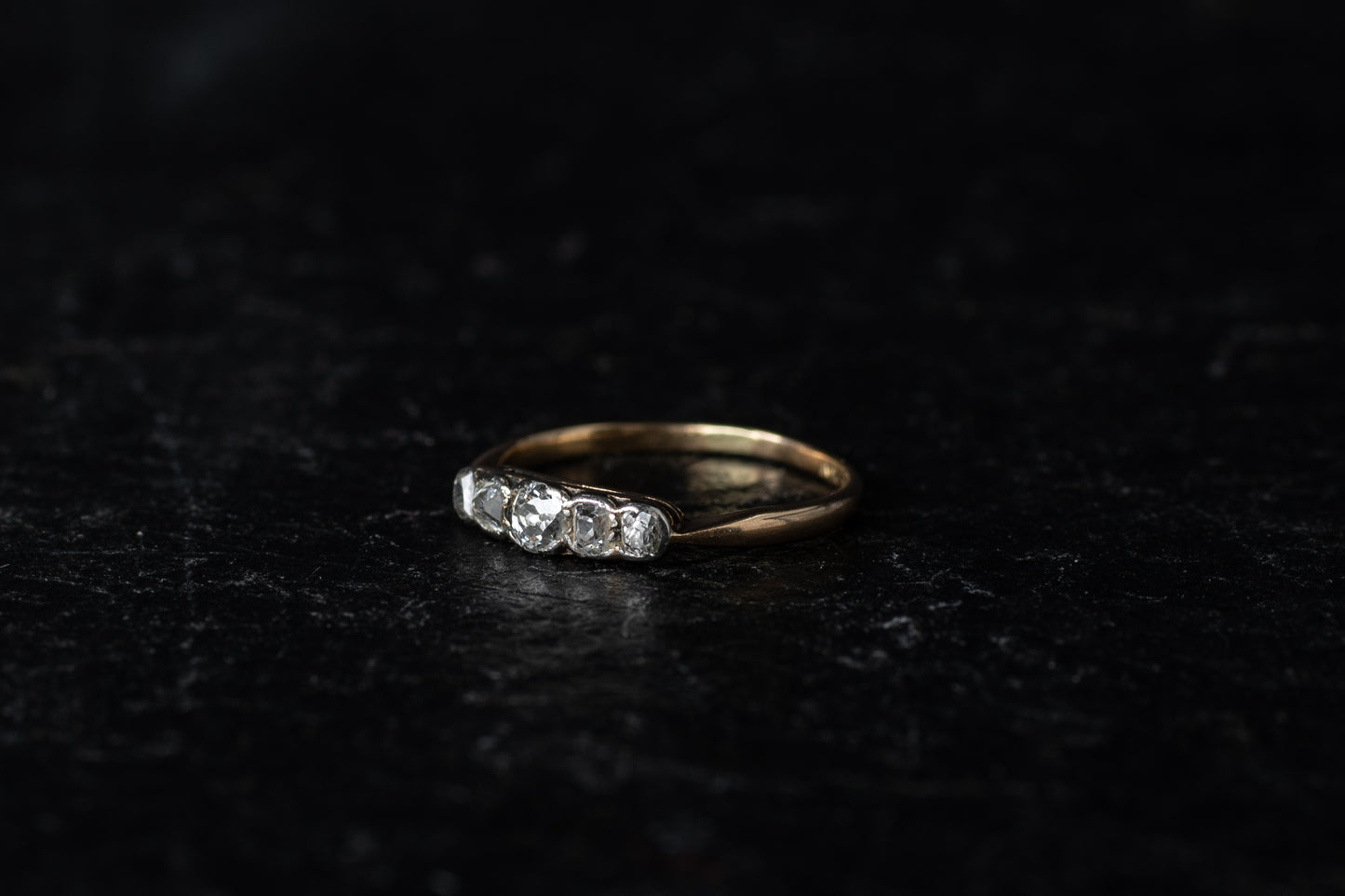 Antique Diamond Five Stone Ring — view 2