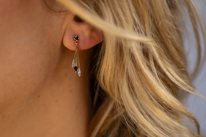 Sapphire and Diamond Drop Earrings