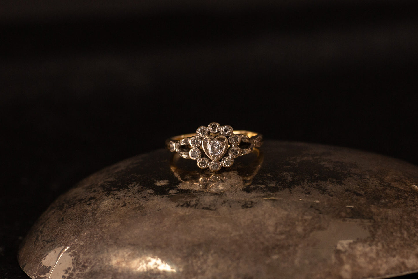 Diamond Heart Cluster Ring — view 3