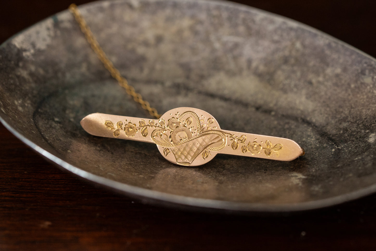 Gold Bar Brooch
