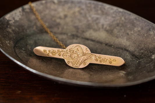 Gold Bar Brooch