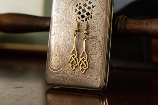 Gold Lattice Drop Earrings