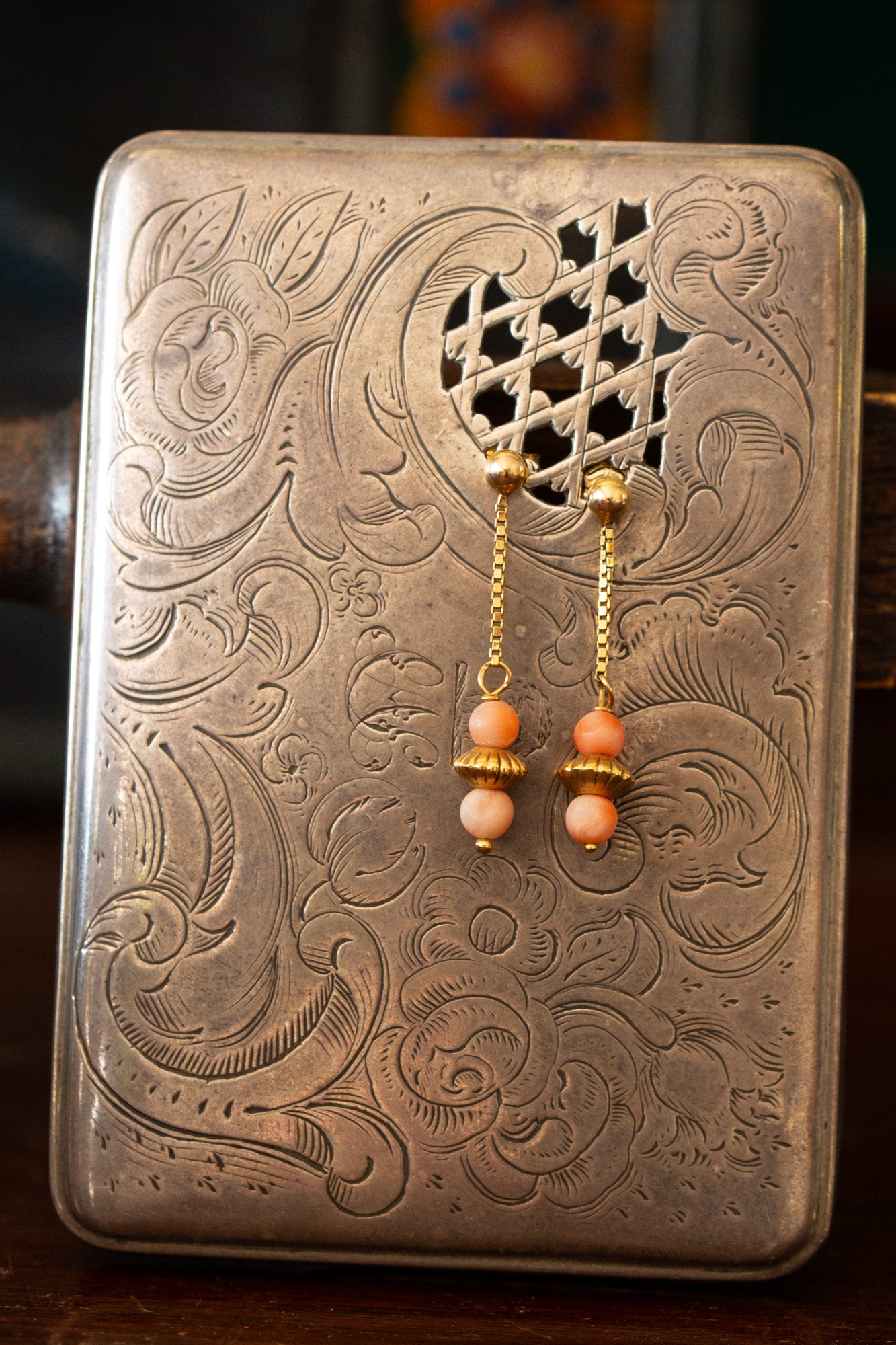 Coral Double Drop Earrings