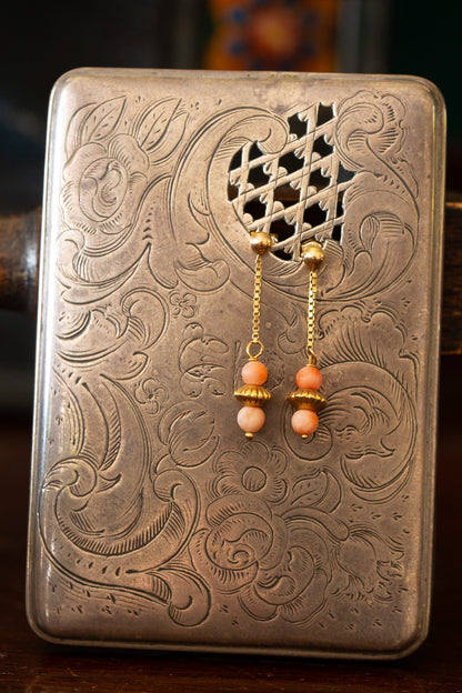 Coral Double Drop Earrings