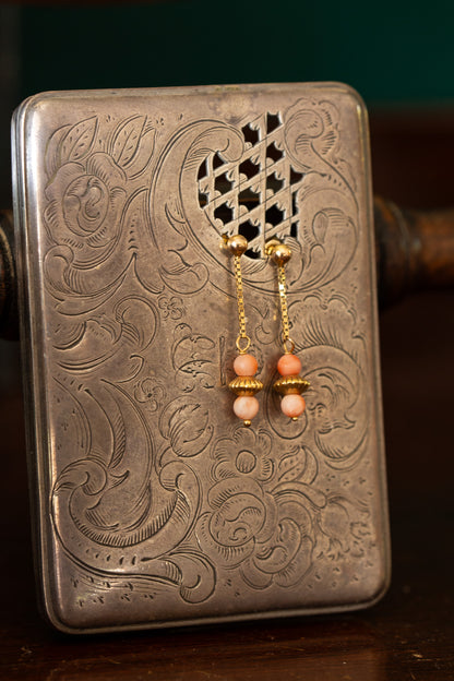 Coral Double Drop Earrings