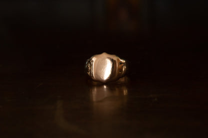Rose Gold Shield Head Signet Ring