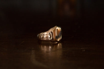Rose Gold Shield Head Signet Ring