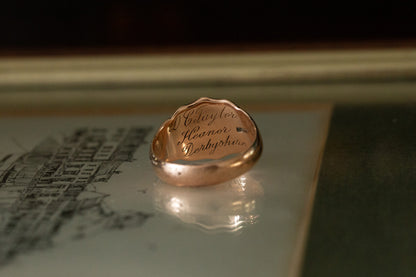 Rose Gold Shield Head Signet Ring