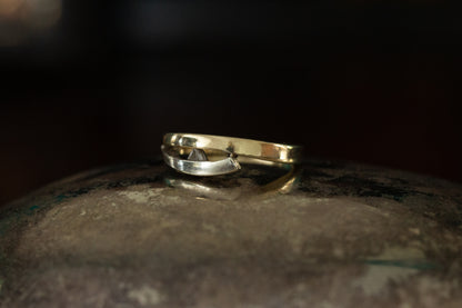Gold Band with Triangular Diamond — view 2