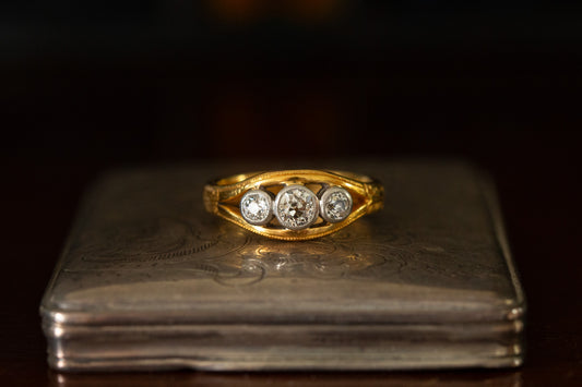 Handmade Diamond Three Stone Ring