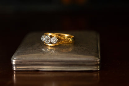 Handmade Diamond Three Stone Ring