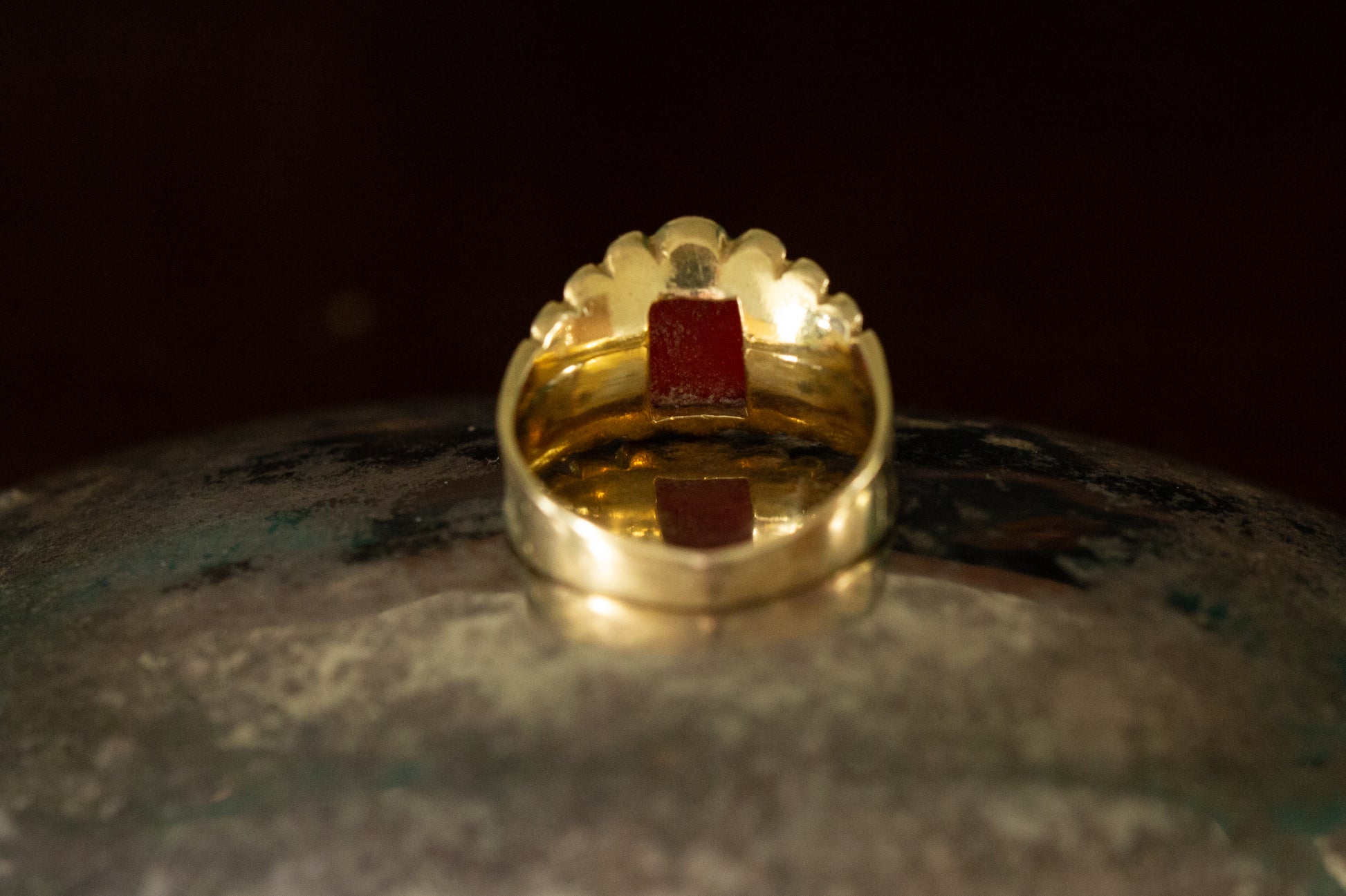 Coral Solitaire Ring — view 5