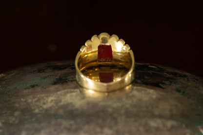 Coral Solitaire Ring — view 5