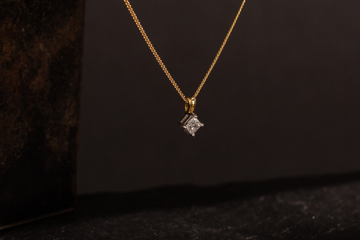 Diamond Solitaire Pendant — view 2