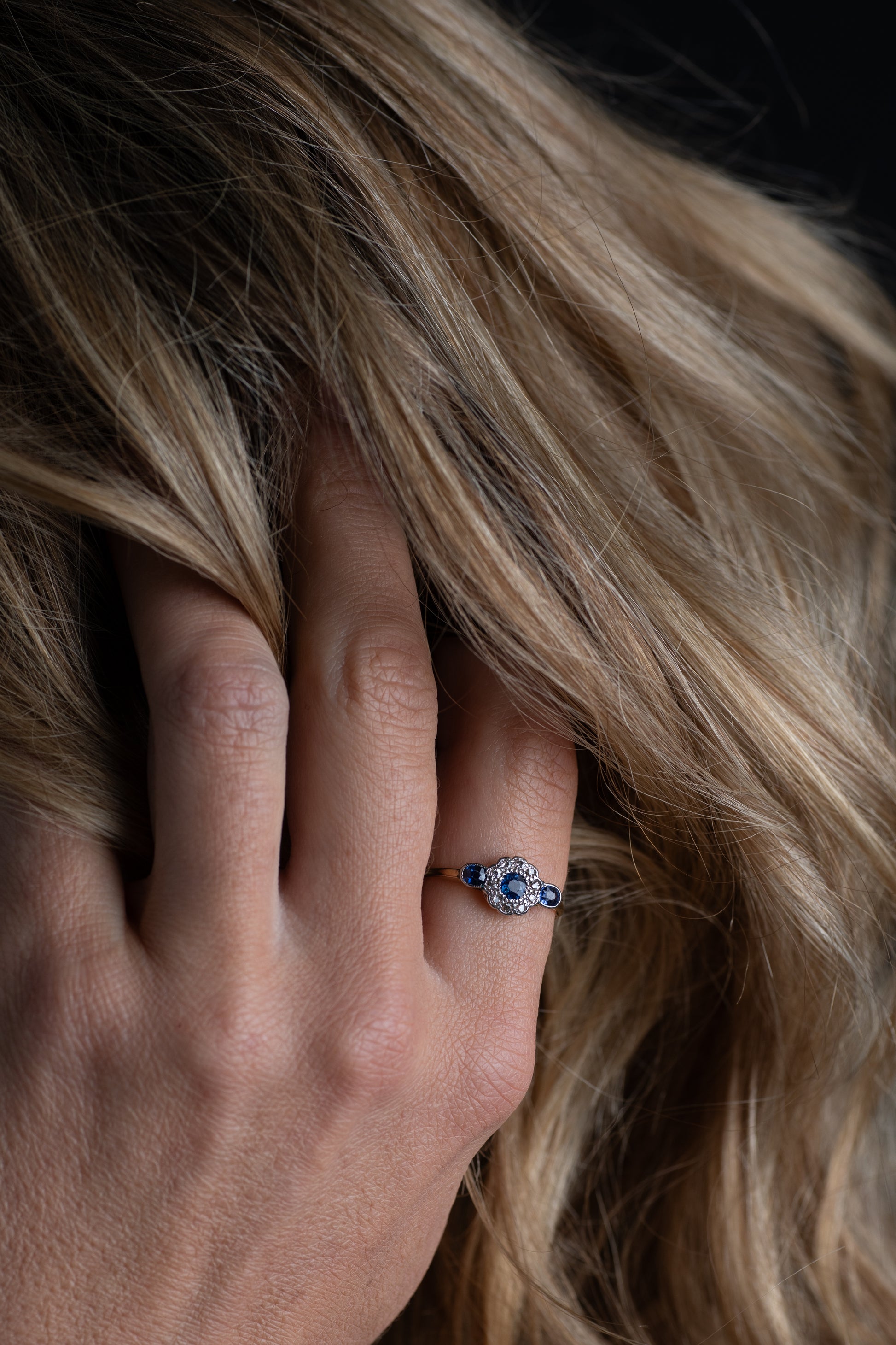 Sapphire and Diamond Dress Ring — view 5