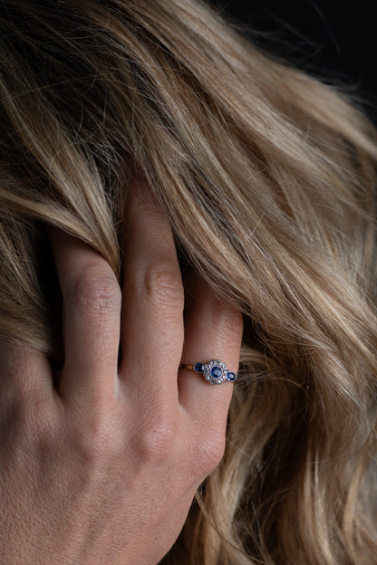 Sapphire and Diamond Dress Ring — view 5